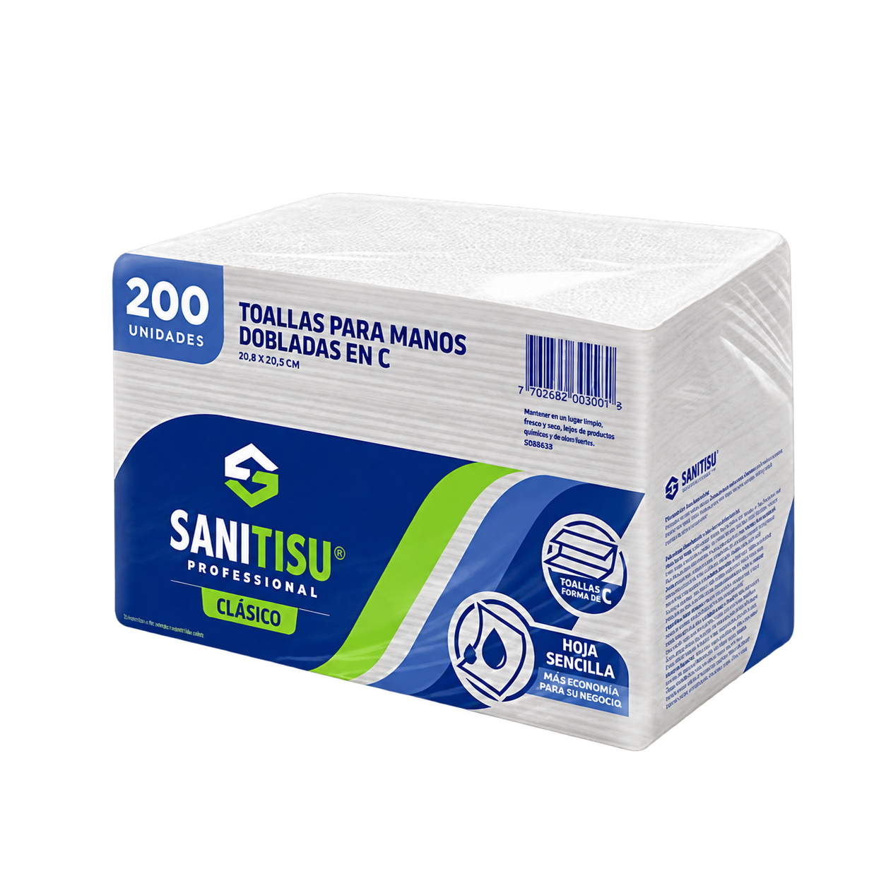 Toalla de manos Sanitisu, vista de producto