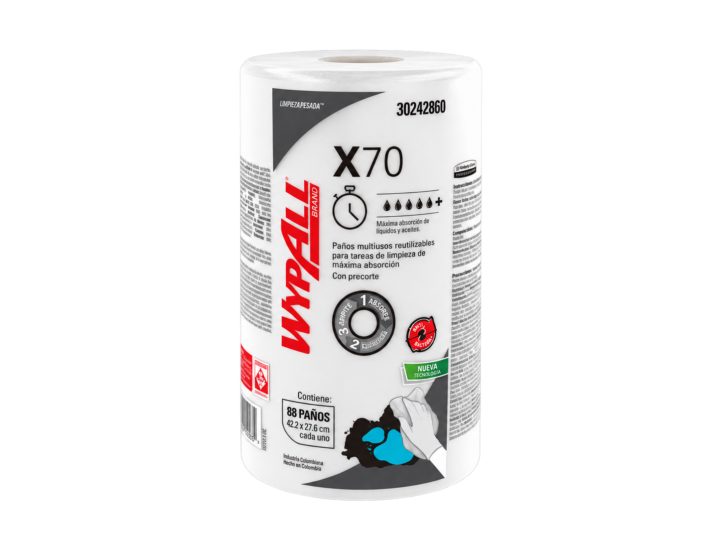 Toalla reutilizable Wypall X70, vista de producto